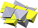 Cinnabar crystal structure, кристаллическая структура киновари